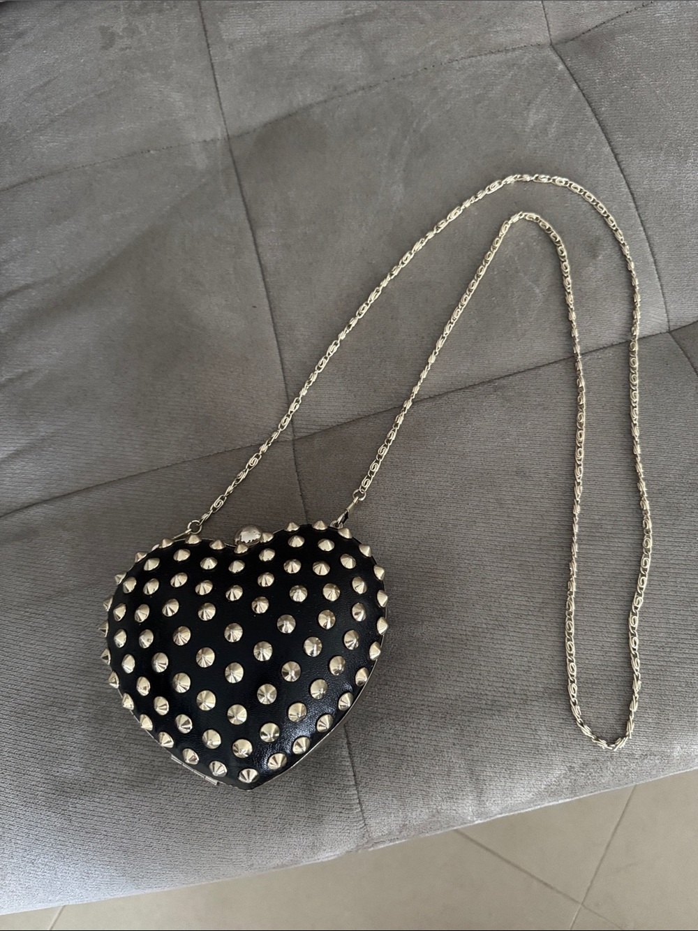 Forever 21 Black Heart Studded Mini Bag